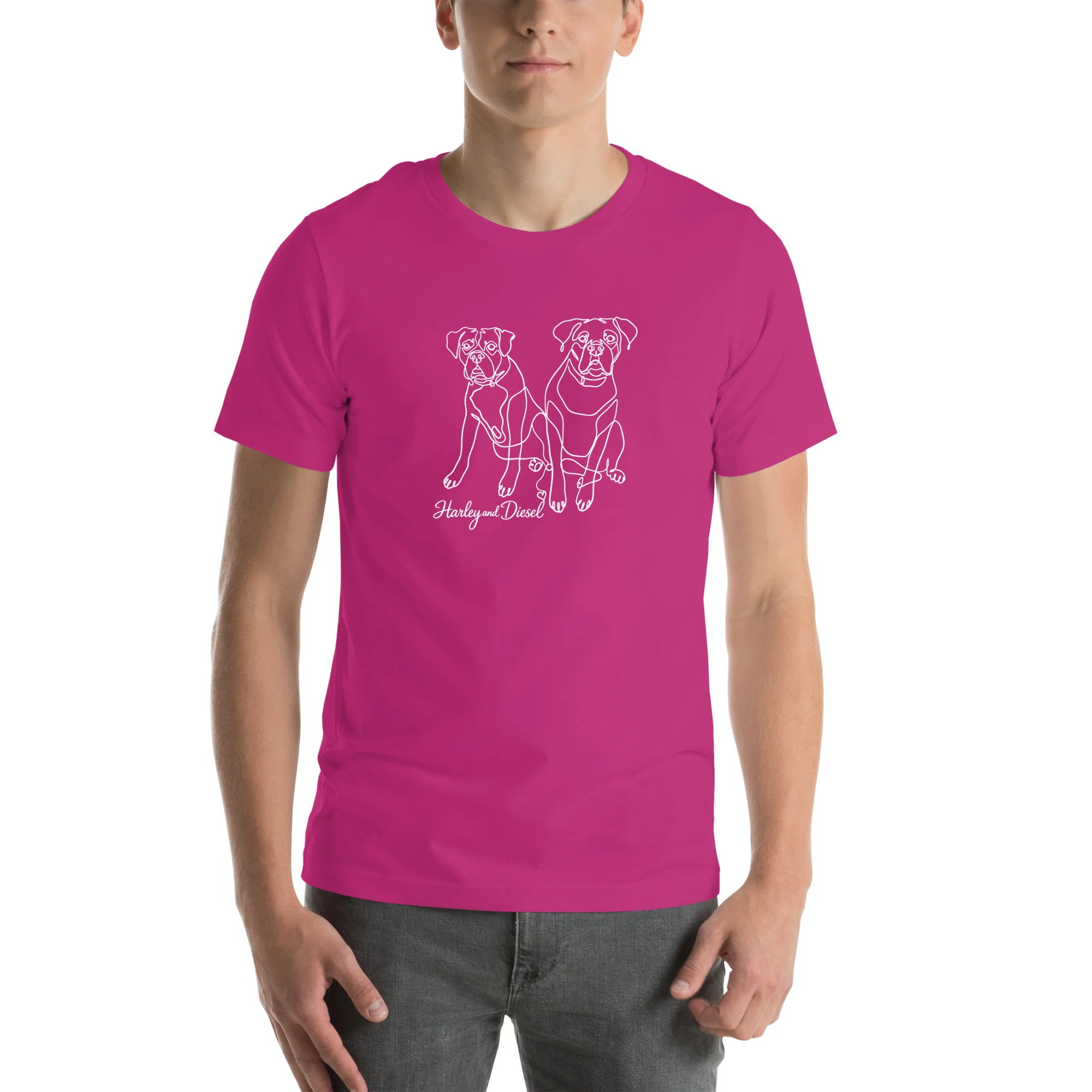 Sitting with Dogs [Diesel & Harley] Unisex t-shirt - Image 8