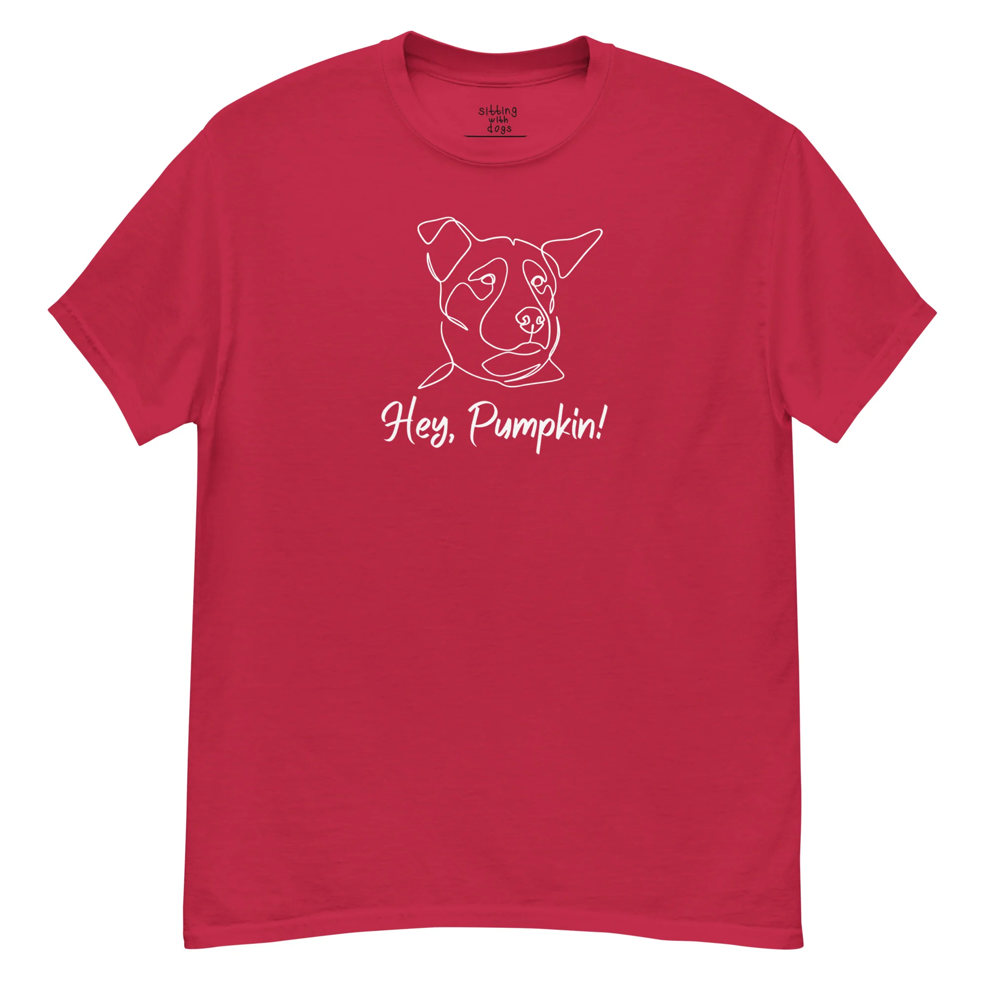 Sitting with Dogs [Pumpkin] Unisex Classic Tee - Image 5
